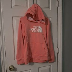 Flourescent orange/coral, women’s North Face hoodie, size M